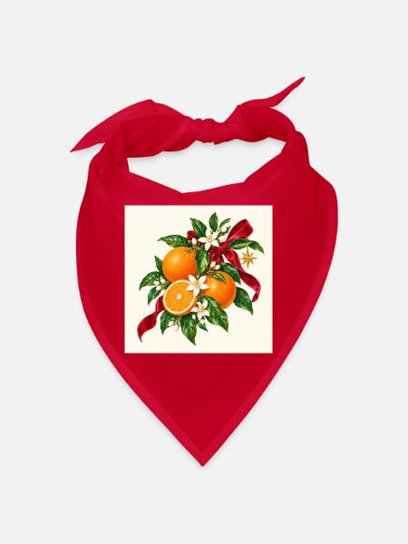 Weihnachtsorangen blühen und Band - Bandana - Rot - Vorne