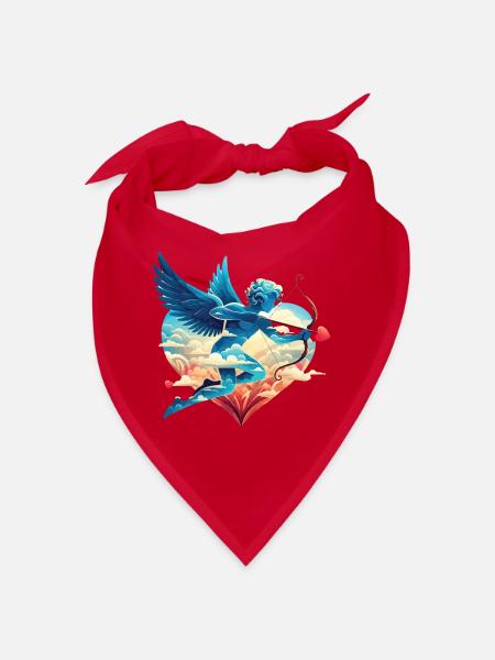 Himmlischer Amor mit verträumten Flügeln - Bandana - Rot - Vorne