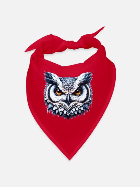 Eule - Bandana - Rot - Vorne