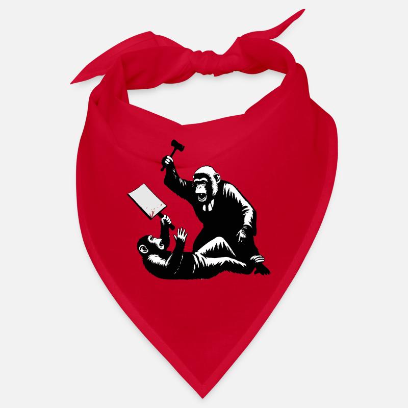 Monkey judge hits protesters - Bandana - red