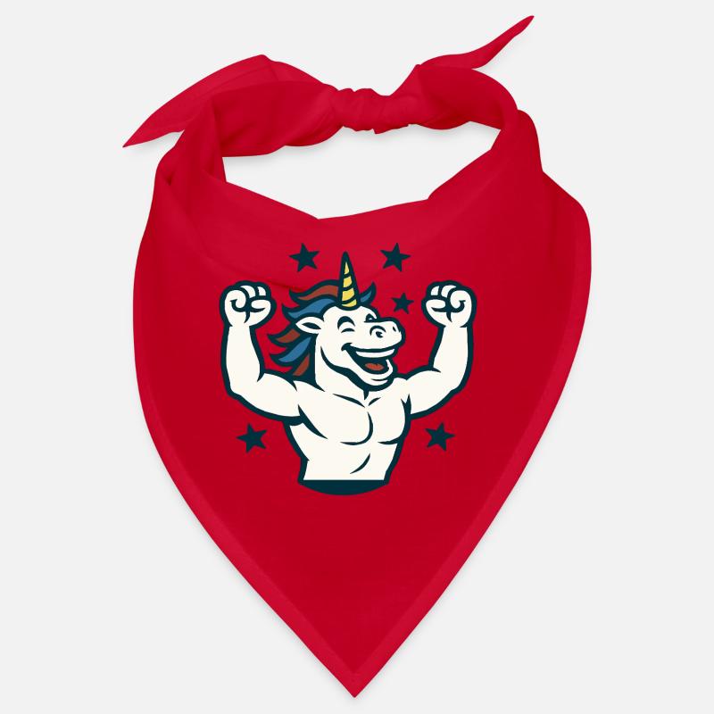 Starkes Unicorn Gym Maskottchen Power Flex Design Bandana