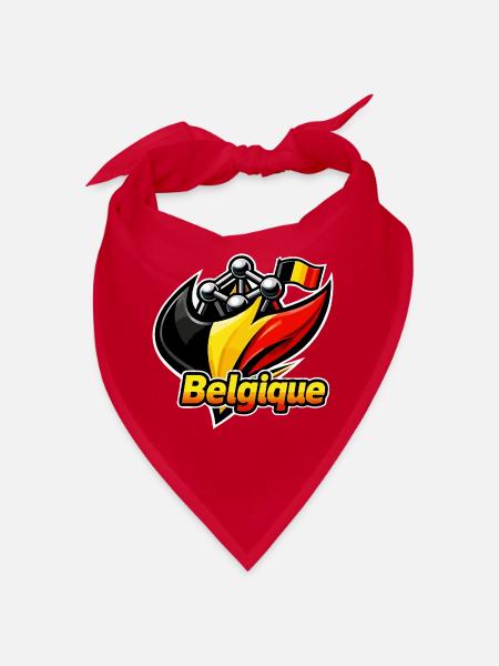 Belgische Flagge und Elektron - Bandana - Rot - Vorne