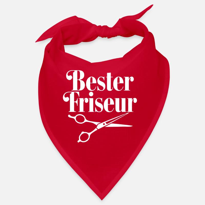 Bester Friseur mit Scheren-Logo - Bandana - Rot