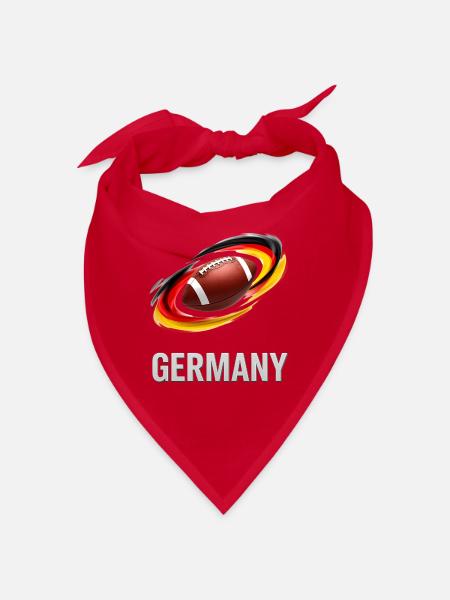 Deutschland Fußball Wirbel Grafik - Bandana - Rot - Vorne