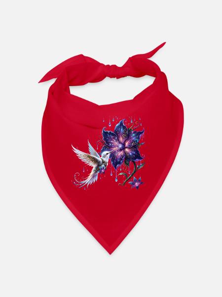 Verzauberter Steampunk-Kolibri - Bandana - Rot - Vorne