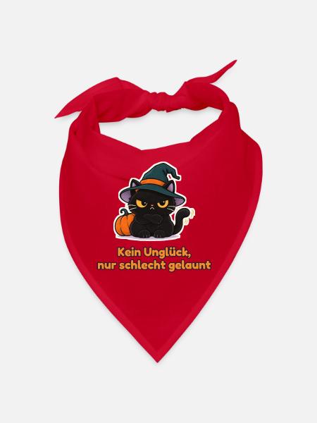 Kein Unglück, nur schlecht gelaunt – Katze - Bandana - Rot - Vorne