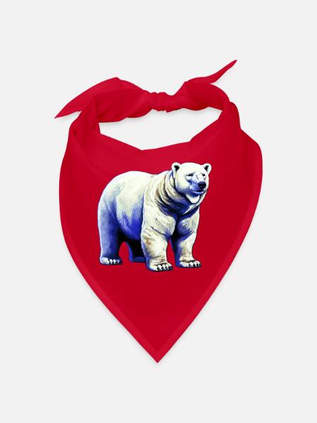 Weißer Eisbär - Bandana - Rot - Vorne