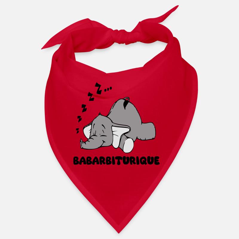 Schlafender Elefant mit dem Titel Babarbituric Bandana