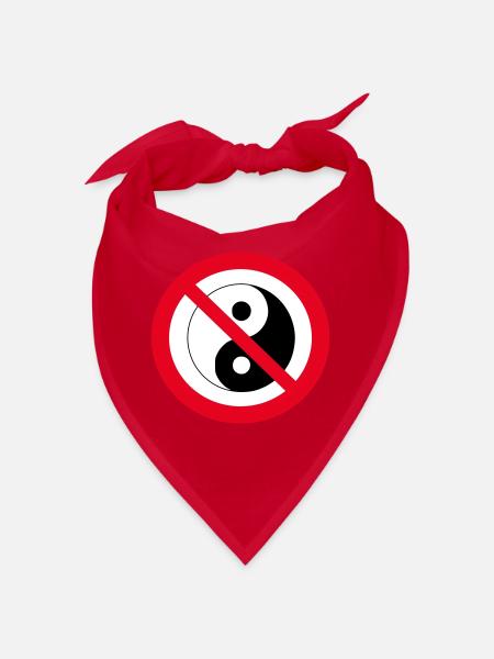 Interdit Yin Yang: symbole antiéquilibre - Bandana - rouge - Devant