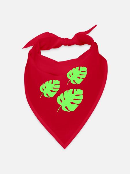 Tropisches Blatt  - Bandana - Rot - Vorne