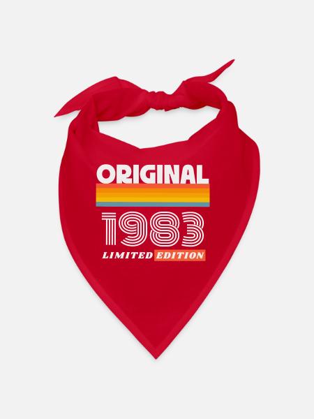 1983 Original Geburtstag Retro Vintage 80er Spruch - Bandana - Rot - Vorne