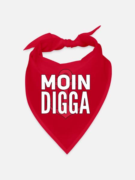 Moin Digga Hamburg - Bandana - Rot - Vorne