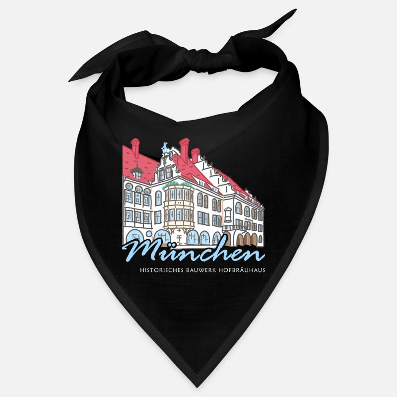 Munich, bâtiment Hofbräuhaus, dessin à la main Bavière Bandana