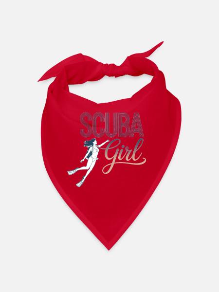 Scuba Girl Taucherin Design - Bandana - Rot - Vorne