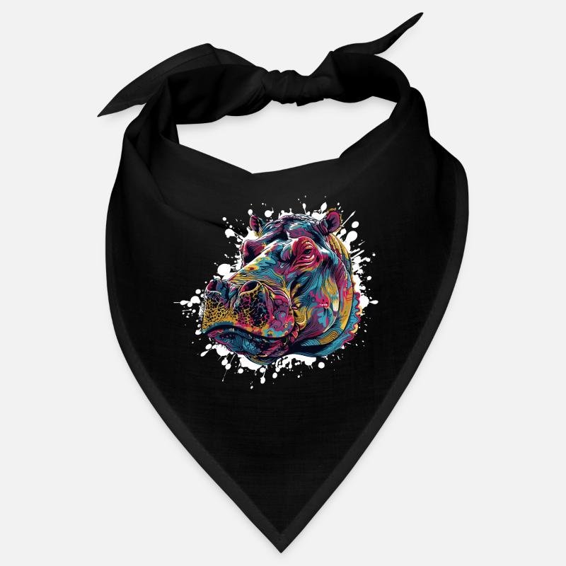 Bunter Hippo Farbspritzer Bandana