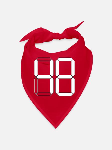 NUMMER 48 Achtundvierzig Geschenk Digital - Bandana - Rot - Vorne
