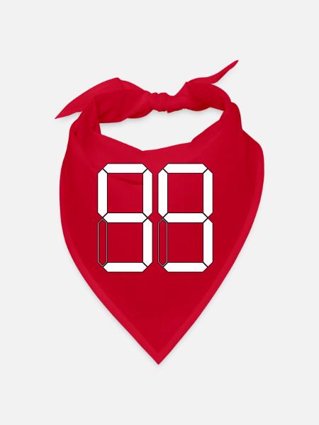 NUMMER 99 Neunundneunzig Geschenk Digital - Bandana - Rot - Vorne