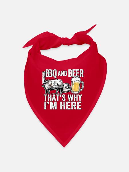BBQ Und Bier Grillparty - Bandana - Rot - Vorne