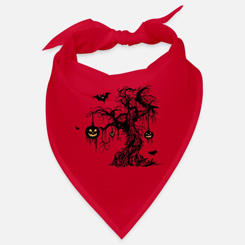 Halloween Tree with Pumpkin Lanterns Bat Bandana