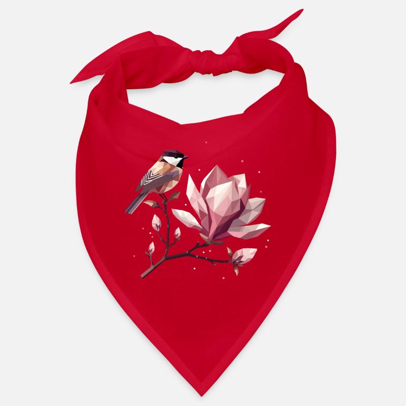 Vogel auf Magnolienzweig – Harmonische Komposition Bandana