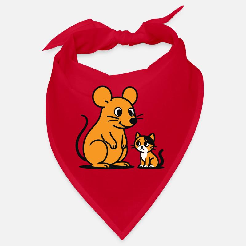 Duo souris câline et chaton Bandana