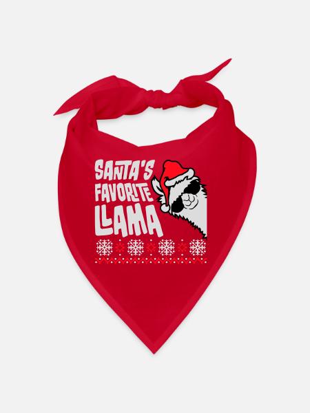 Santa's Favorite Llama Cool Sonnenbrille Seitlich - Bandana - Rot - Vorne