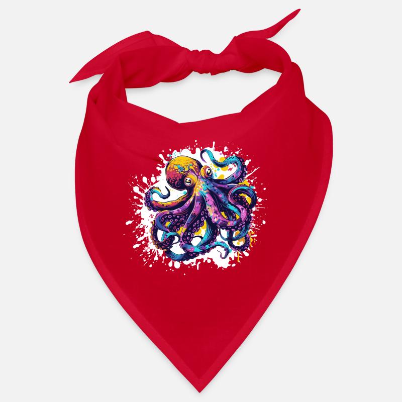 Explosion de couleurs de calmar néon Bandana