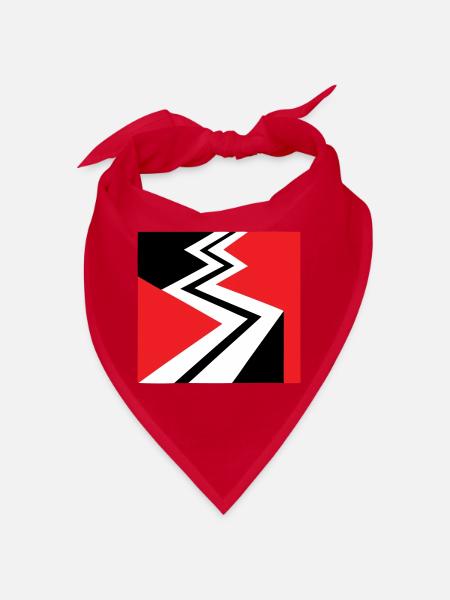 Zickzack Rennstrecke Grafik - Bandana - Rot - Vorne
