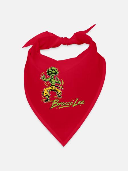Brocco-Lee – Lustiger Brokkoli Kung-Fu Kämpfer - Bandana - Rot - Vorne