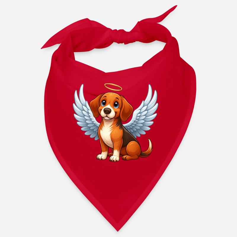 Ange de dessin animé Beagle mignon avec des ailes saintes Bandana