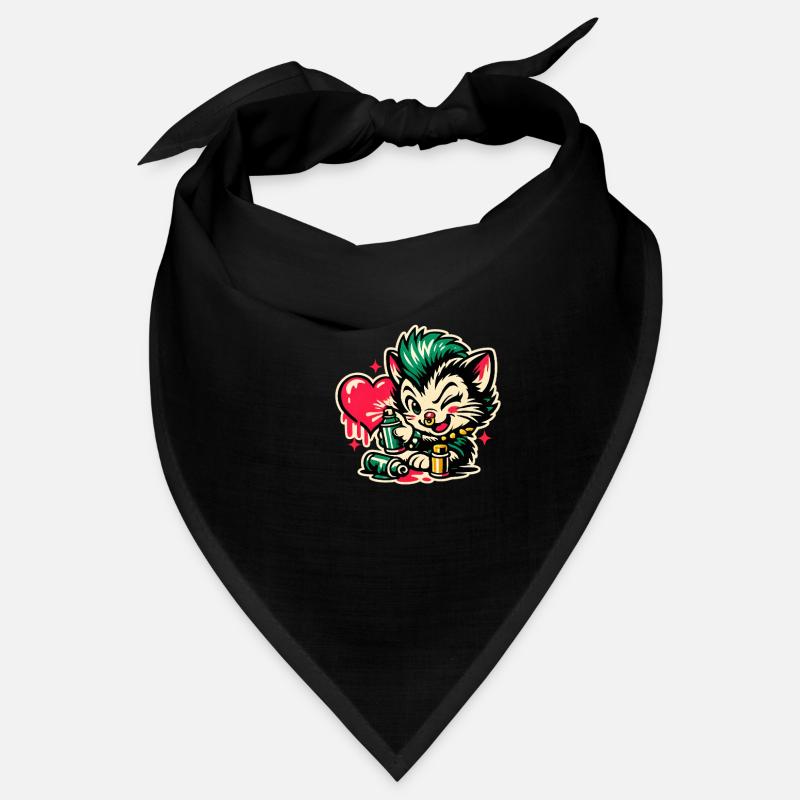Kitten Graffiti with Heart Bandana