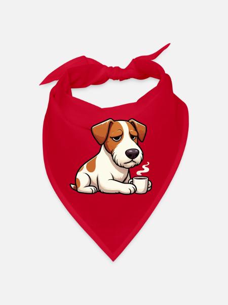 Jack Russel terrier Jack russel Besitzer Jacky - Bandana - Rot - Vorne
