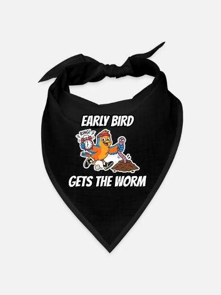 Early Bird bekommt den Wurm – lustige Idiom-Zeichentrickserie - Bandana - Rot - Vorne