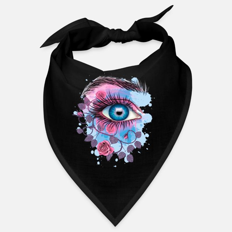 Œil floral psychédélique bleu Bandana