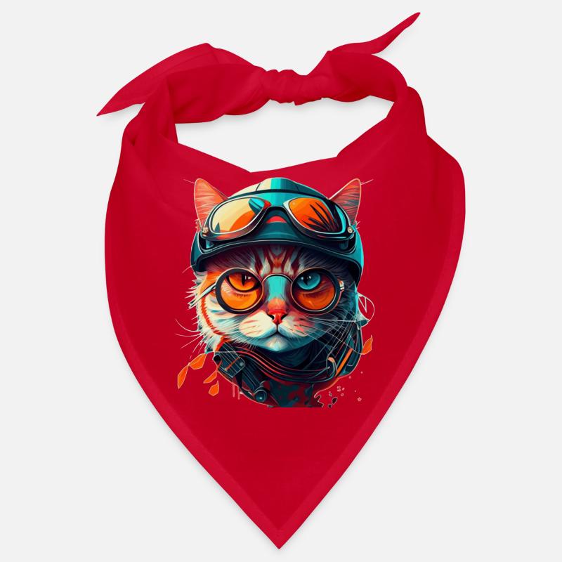Getigertes Katzengesicht mit Style Sonnenbrille Bandana