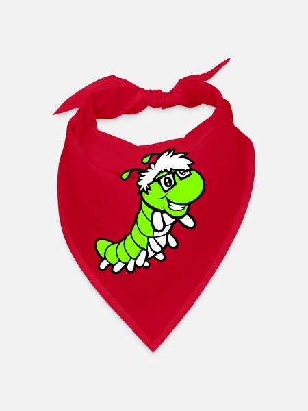 Nerd Caterpillar Intelligent Geek Worm Horn-rimmed Glasses Smart - Bandana - red - Front