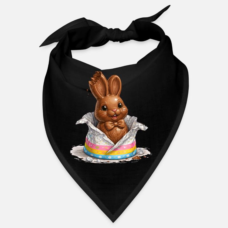Un lapin en chocolat dans un œuf de Pâques Bandana