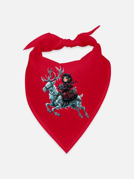 Der Geist des Winters – Keltischer Frostreiter - Bandana - Rot - Vorne