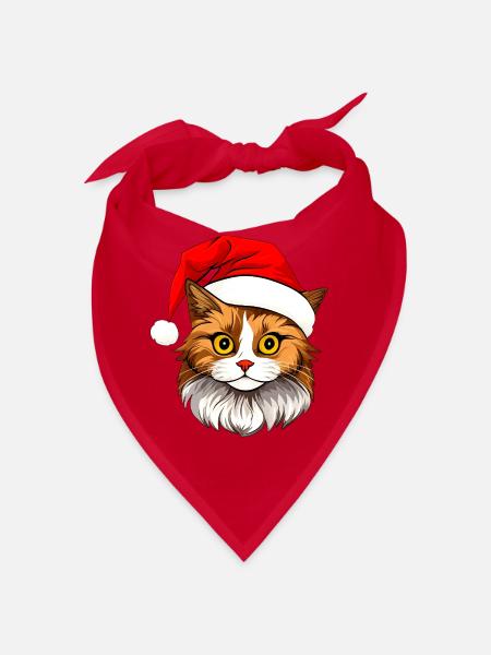 Katzen Christmas - Bandana - Rot - Vorne