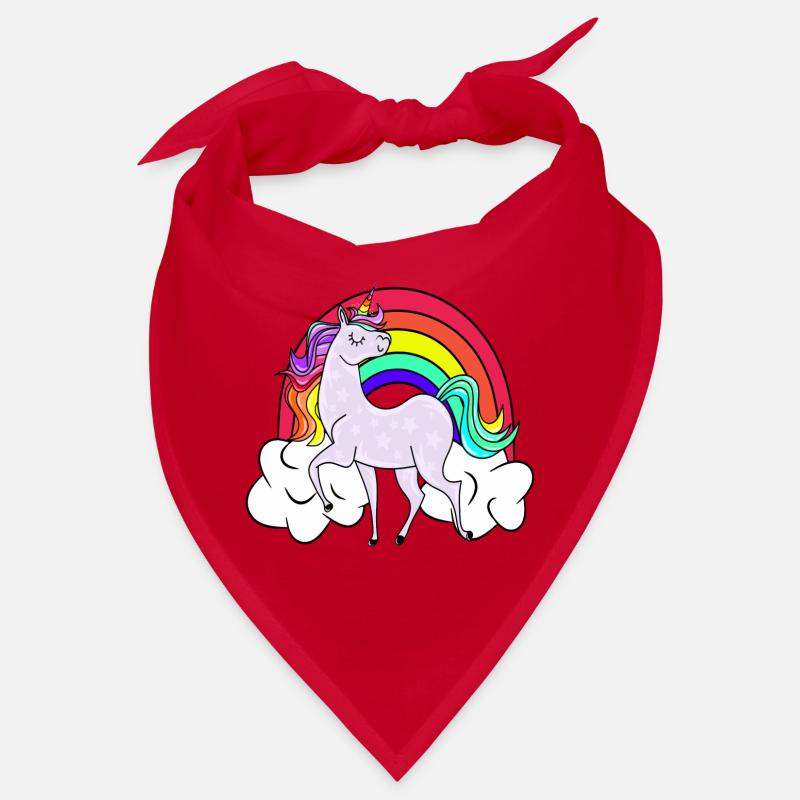 Einhorn mit Regenbogen und Wolken Bandana