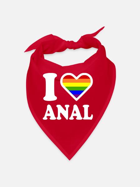 I love anal - Bandana - red - Front