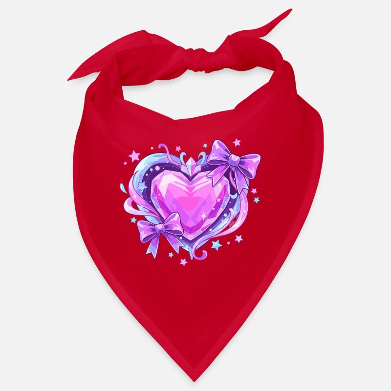 Cœur en cristal violet avec arcs Bandana
