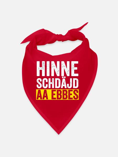 Hinne Schdajd Aa Ebbes - Bandana - Rot - Vorne