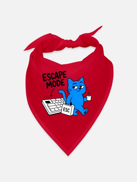 ESCAPE-MODUS – Geek-Chat & ESC-Schlüssel - Bandana - Rot - Vorne