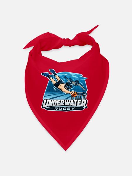 Unterwasser Rugby Cartoonlogo - Bandana - Rot - Vorne