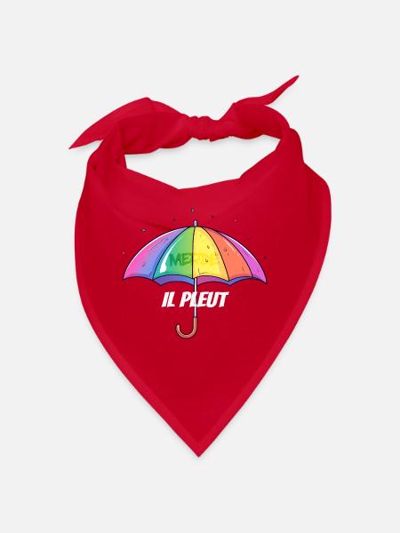 Il Pleut – Frecher Regenschirm im Regenbogenlook - Bandana - Rot - Vorne