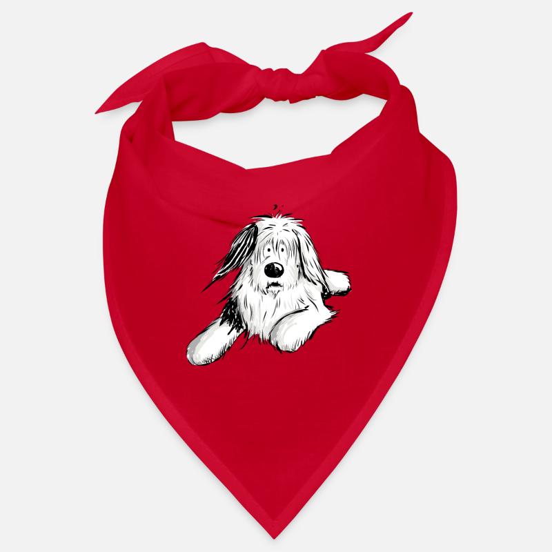 Felliger Bobtail I Beraded Collie Hund I Geschenk Bandana