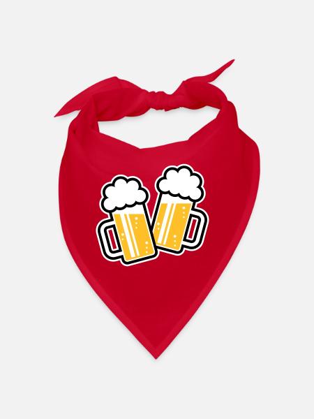 2 chopes de bière grillées, santé ! (chope de bière / 3C) - Bandana - rouge - Devant
