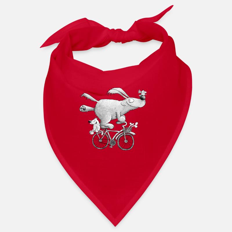 Drolliger Hund Auf Fahrrad Comic Radfahrer Bandana