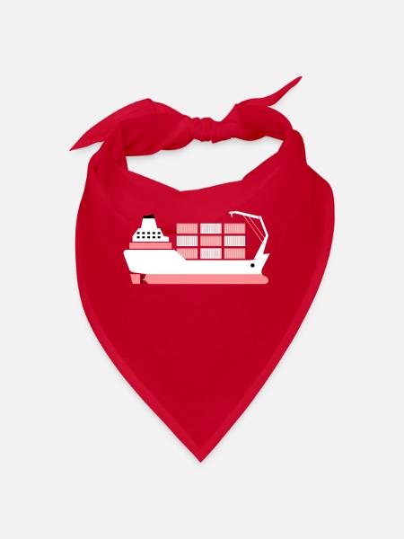 container ship pink - Bandana - red - Front